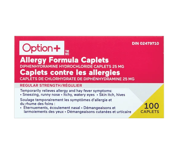 OPTION+ Diphenhydramine (25mg) 100 Caplets
