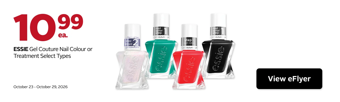 Essie on sale for 10.99 from October 23 to 29, 2026.