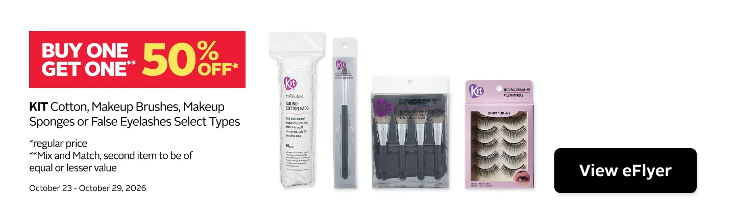 Kit BOGO 50 percent from October 23 to 29, 2026