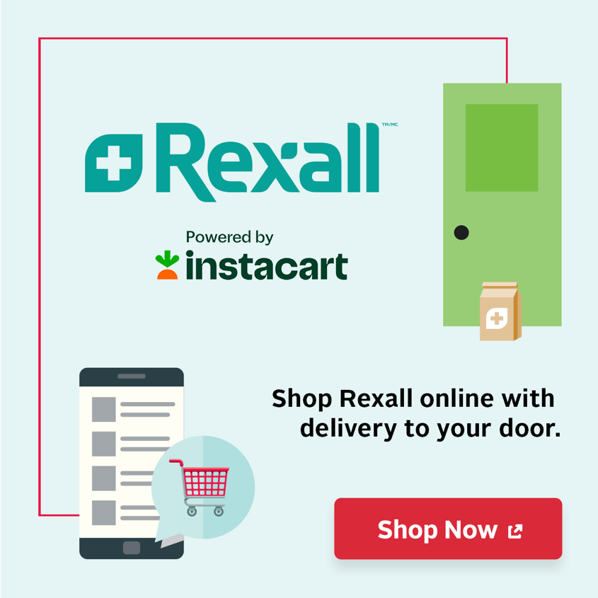 Shop Rexall online with delivery to your door through Instacart. Link your Be Well account and earn points on eligible Rexall purchases made on Instacart. Conditions apply.