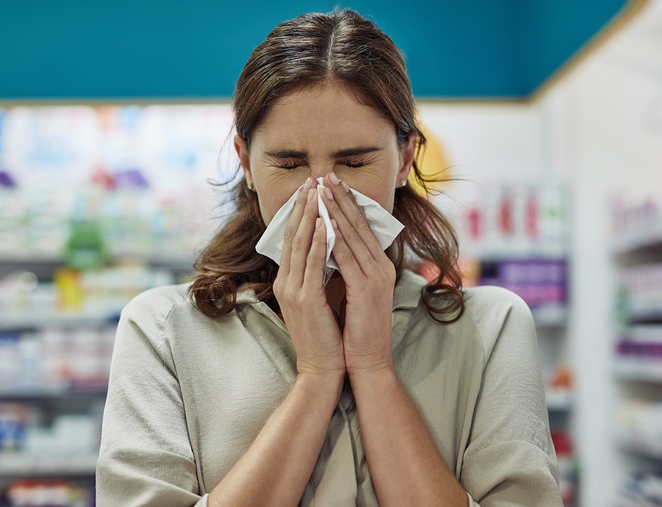 Person with flu symptoms resting