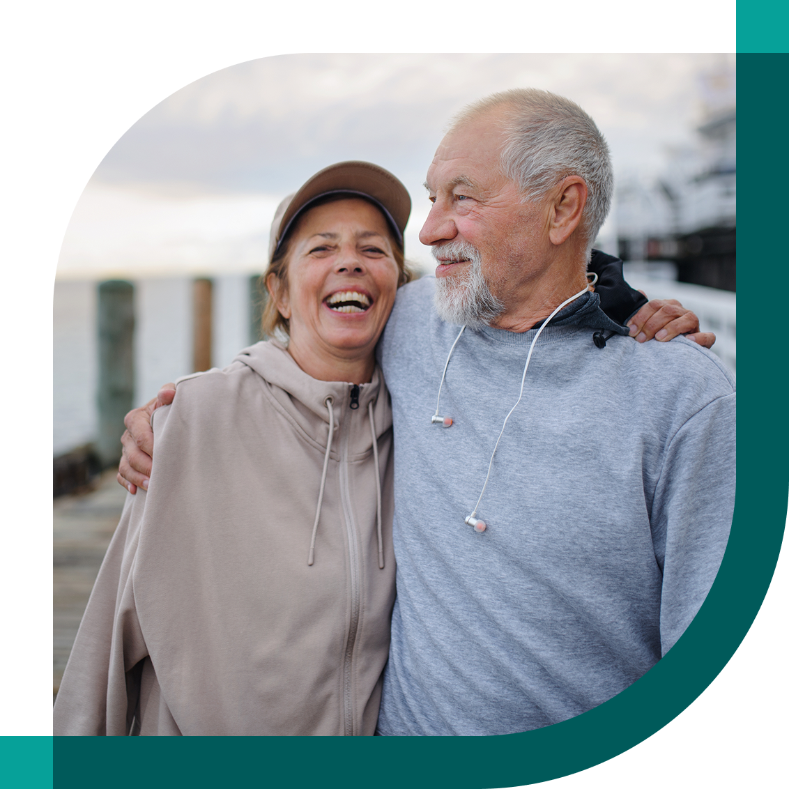 Elderly couple learning about respiratory health